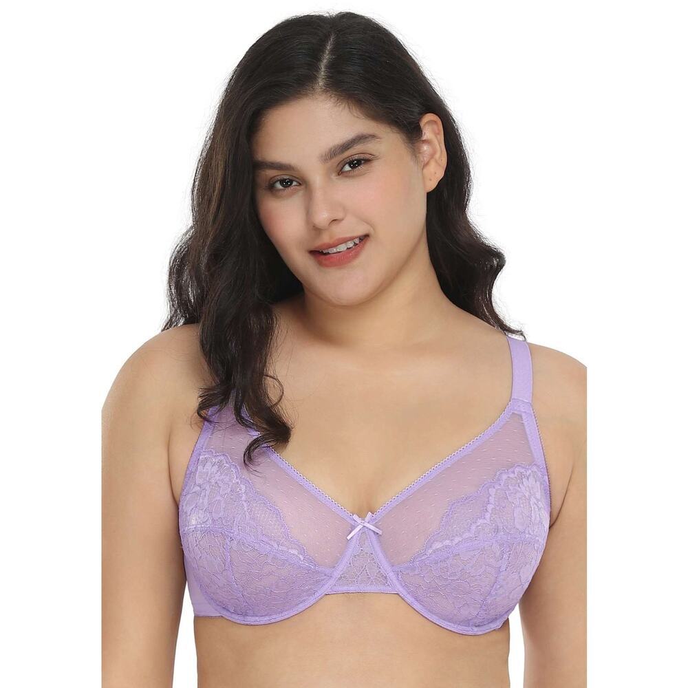 HSIA Enchante Lavender Lace Underwire Bra Size 38DD NWOT